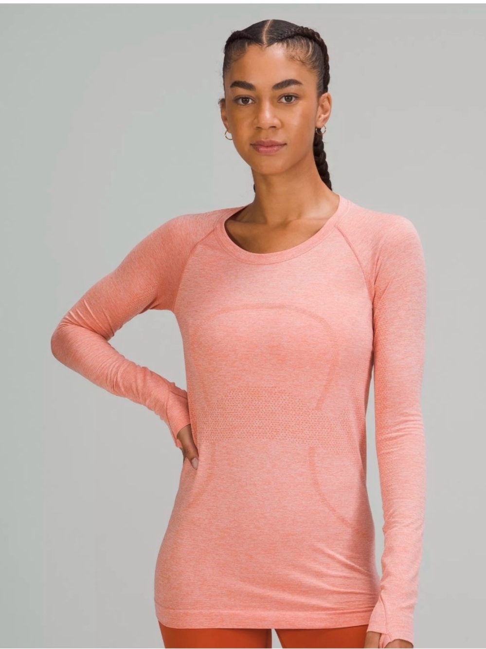 lululemon athletica Long Sleeve Performance Top - Coral Peach